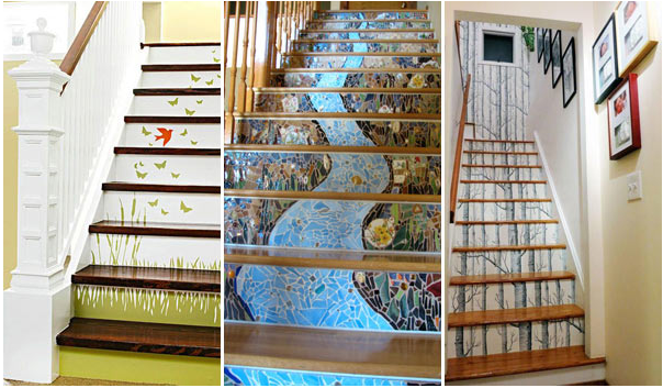 Décoration d'escalier en illusion d'optique