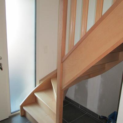 Quart tournant d'un escalier bois